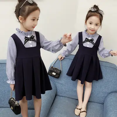 2024 Girls Long Sleeve Bow Dress Small Medium