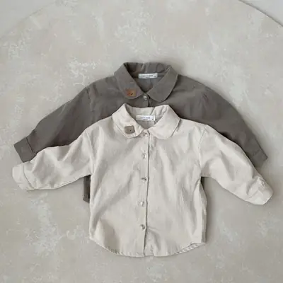 Korean Style Bear Pencil Shirt for Baby Girls Cotton