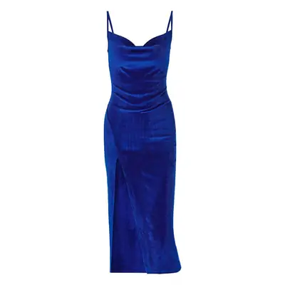Green Slim Fit Slit Dress for Women 2024