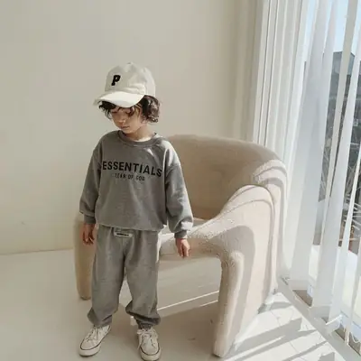 2025 spring new children's clothing a generation of children's suit letters sweater pants children's suit sports leisure 2-piece set