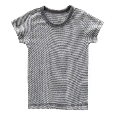 Japanese Boys Striped T-Shirts Grey Blue Short Sleeve Casual Summer