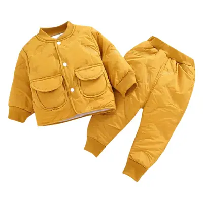 Pink Padded Cotton Jacket & Pants Set for Kids