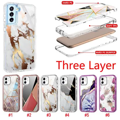 Transparent 3-in-1 Phone Case for Samsung S23 S21 Ultra