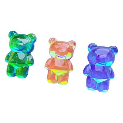 Transparent 3D Bear Phone Holder Green Blue