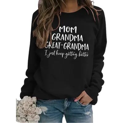 Mom Grandma Great Grandma Long Sleeve T-Shirt White Large