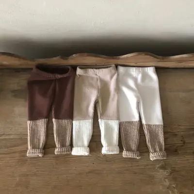 Children's Cotton Stitching Leggings Early Autumn Baby Spring Trousers