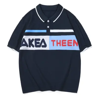 Children's Green Korean Style Polo Shirt Mid-Sleeves