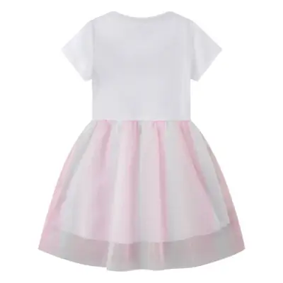 2024 Kids Cotton Printed Skirt Dress White