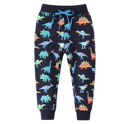 Children's Cotton Long Trousers with Dinosaur Print