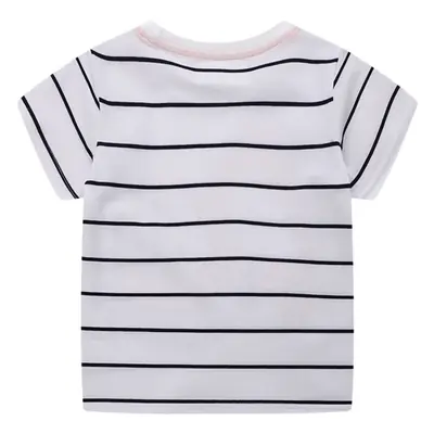 Kids Striped T-Shirt with Orange Jackhammer Graphic