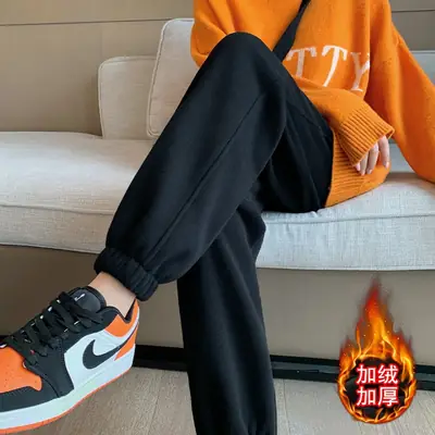 Fleece Lined Women's Sweatpants 2025 Winter New Ins