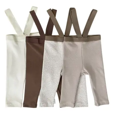 Korean Children's Cotton Pit Strip Elastic Suspenders Trousers