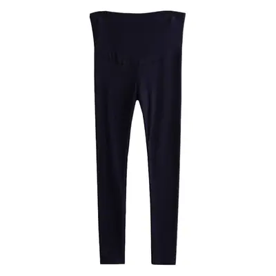 Pregnant Women's Blue Slim Fit Leggings with Adjustable Abdominal Band