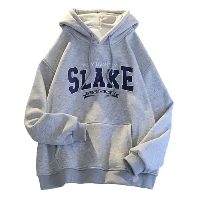 Women Hooded Letter Printed Velvet Sweatshirt Set