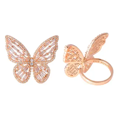 Butterfly Earrings Necklace Set Zircon Open Ring Women