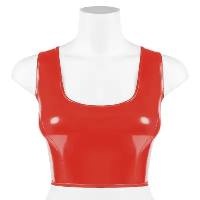 Black PVC Shaping Vest with Patent Leather Strap
