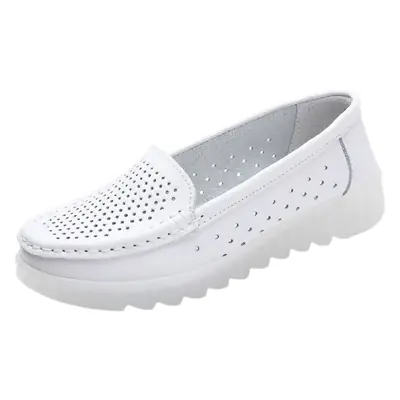Women's White Round Toe Sneakers Spring Non-Slip Breathable
