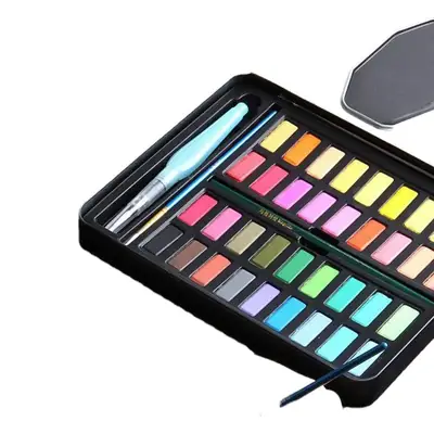 Margrit solid watercolor cross-border wholesale pigment painting gouache entry full set of portable powder cake hand-painted painting