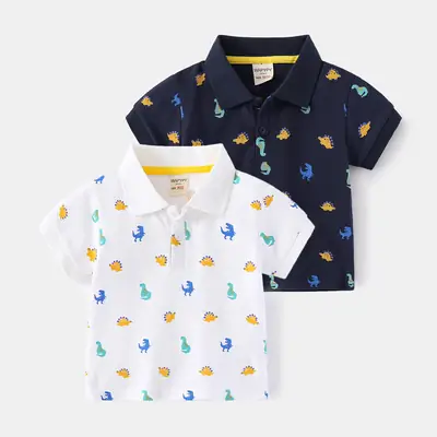 Boys Cactus Print Polo Shirt 2024 Summer