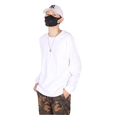 Women Long Sleeve Black T-Shirt Cotton Loose Bottoming Autumn Winter