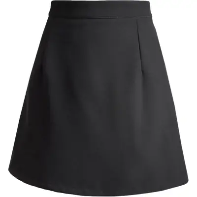 Black High-Waisted Mini Skirt A-Line One Step