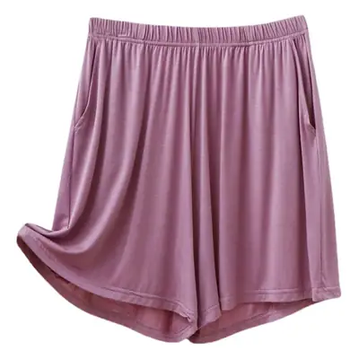 Women's Blue Modal Shorts High Waist Loose Fit