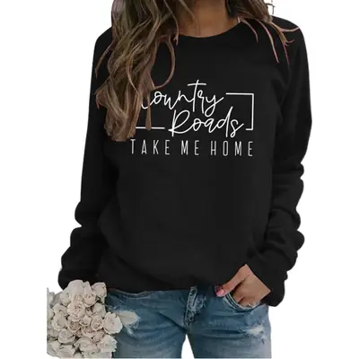 Women Country Road Long Sleeve Sweatshirt Green