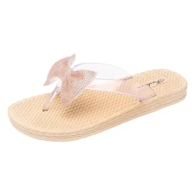 Flip-flops Women's Summer Student Casual Cartoon Butterfly Outer Wear Lightweight Soft Bottom Non-slip Clip-toe Clip-toe Beach Slippers