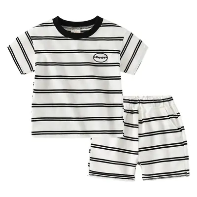 Children Striped T-Shirt & Shorts Set 2024 Korean Style