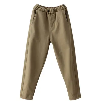 Women Black Fleece Lined Harem Pants Elastic Waist 2025