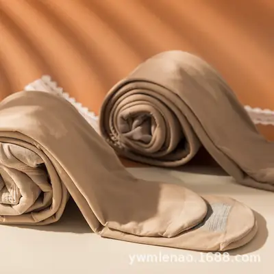 Women Double Layer Fleece Leggings Autumn Winter Beige