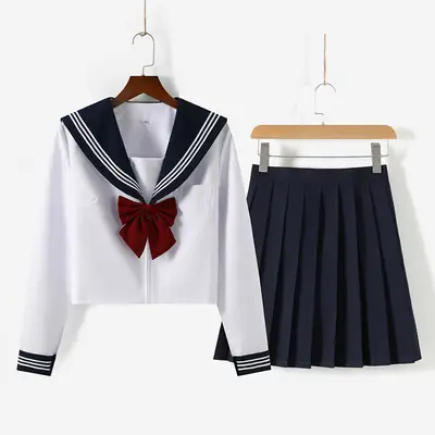 Captain Collar White Sailor Shirt with Bow