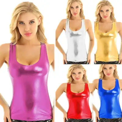 Women's Gold Metallic U-Shaped Vest 2025
