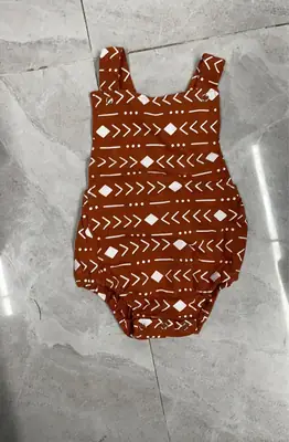Diamond Sun Print Baby Onesie Set White Cotton