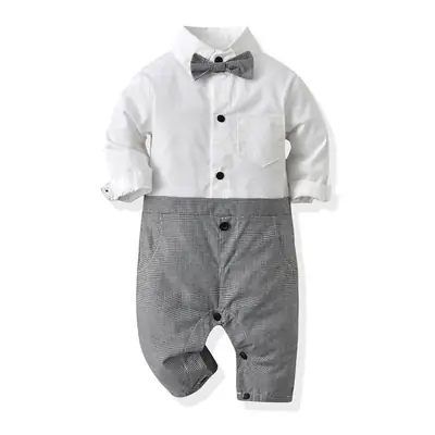 Baby Bow Tie Cotton Romper Set for Kids