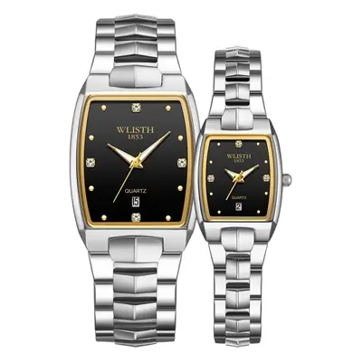 Walis Square Gold Steel Watch for Men Women