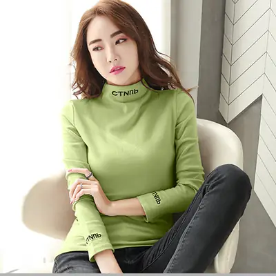 Women's Embroidered Long Sleeve T-Shirt White Winter