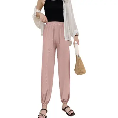 Women's Pink Carrot Leg Harem Pants Large