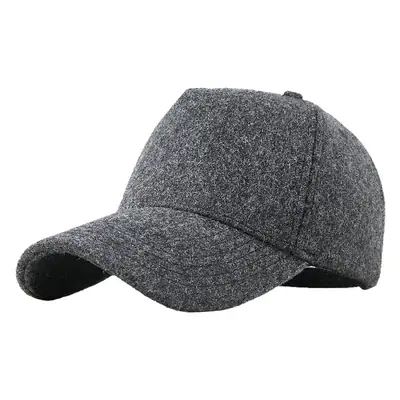 Men Wool Blend Baseball Cap 19cm Thickened Warm Winter Sun Hat