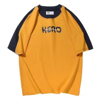 2023 Boys T-shirt Yellow Black Hero Print
