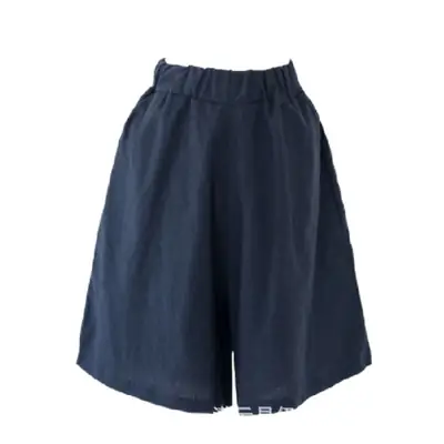 Women Navy Blue Cropped Shorts 2022 Summer