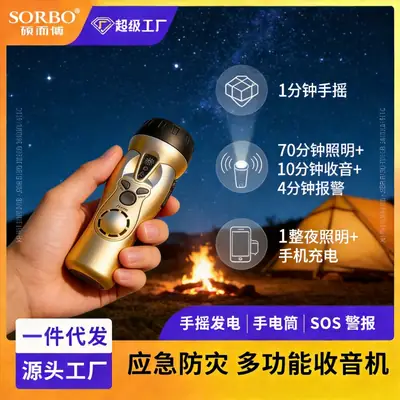 Shuoebo Multifunctional LED Emergency Light with Hand Cank & FM Audio