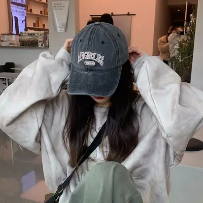 American Retro Letter Baseball Cap Women Face Small