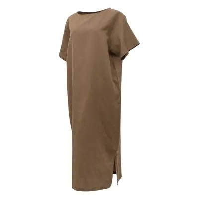 Women Cotton Linen Long Dress Pink Loose Fit Casual