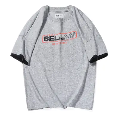 Boys Grey T-Shirt Short Sleeve Cotton Print