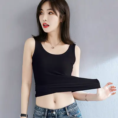 Black Knitted Camisole Large Women Summer Wear