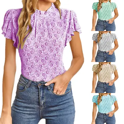 Women's Sleeveless Floral Top Summer T-Shirt