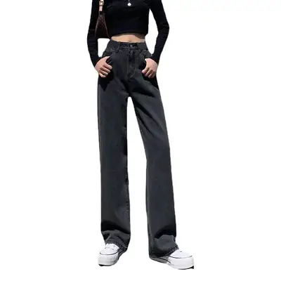 Women's Dark Gray Wide Leg Jeans Spring 2022