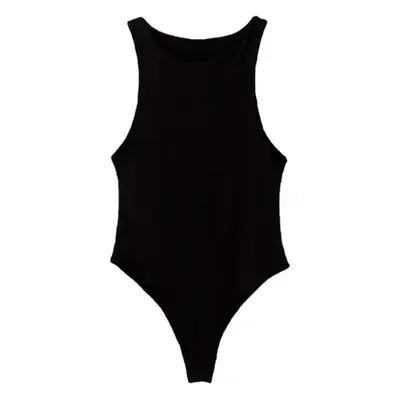 Women's Sleeveless Strapless Jersey Body Suit Solid Color
