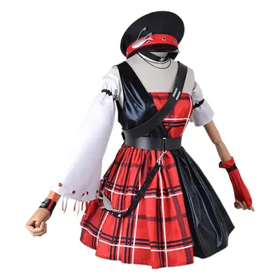 Xiao Qiao Zhou Yu Valentine Cosplay Dress Red Plaid Skirt